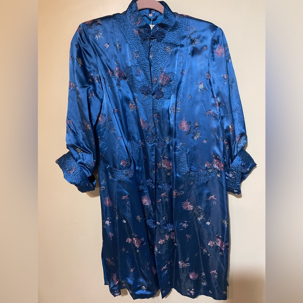 Vintage Silk Peony Robe